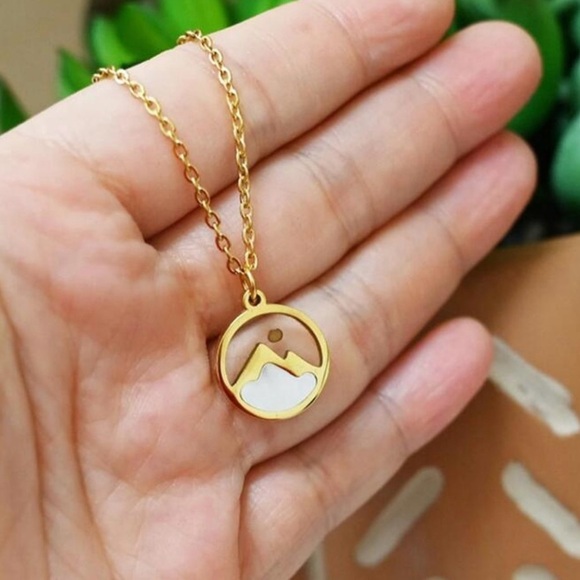 Mustard Seed Faith Mountain Pendant Necklace, Gold or Silver - Picture 5 of 5